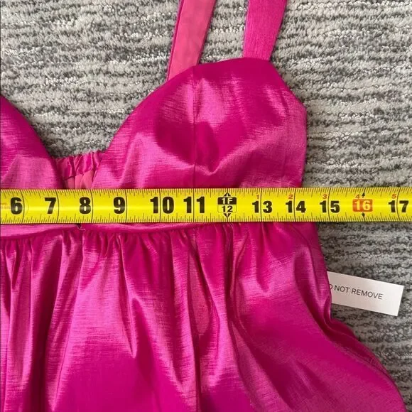 NWT FOR LOVE & LEMONS SELENA MINI DRESS Hot Pink Small - Picture 8 of 12